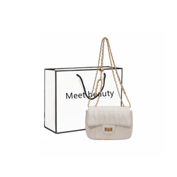 Fitchell PU Embroidery Thread Small Square Bag Shoulder Bag, Crossbody Bag Regular Women's White/Silver/Green/Black