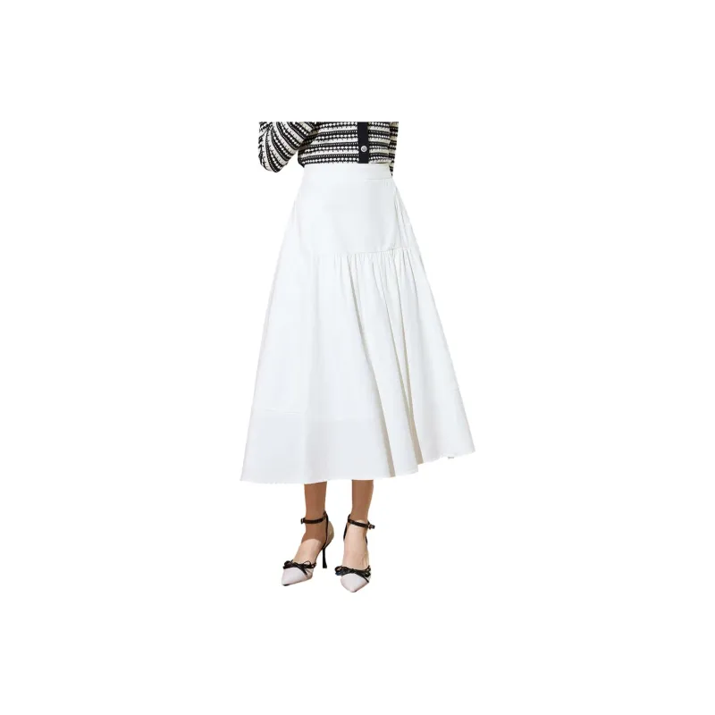 SMEN Casual Long Skirts Women's White-0