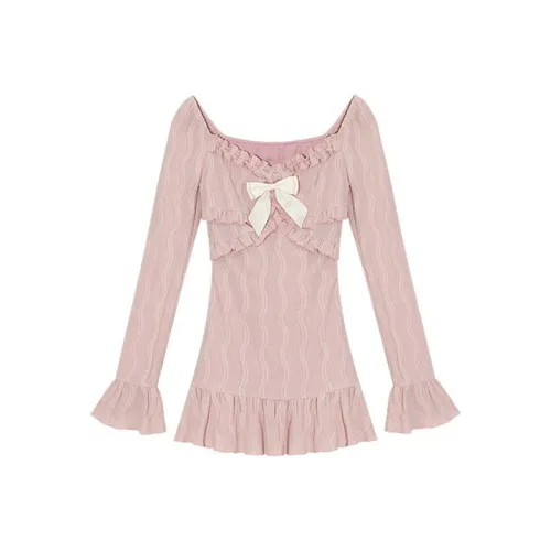 PLANE DRIFT Long Sleeved Dress Women's Pink