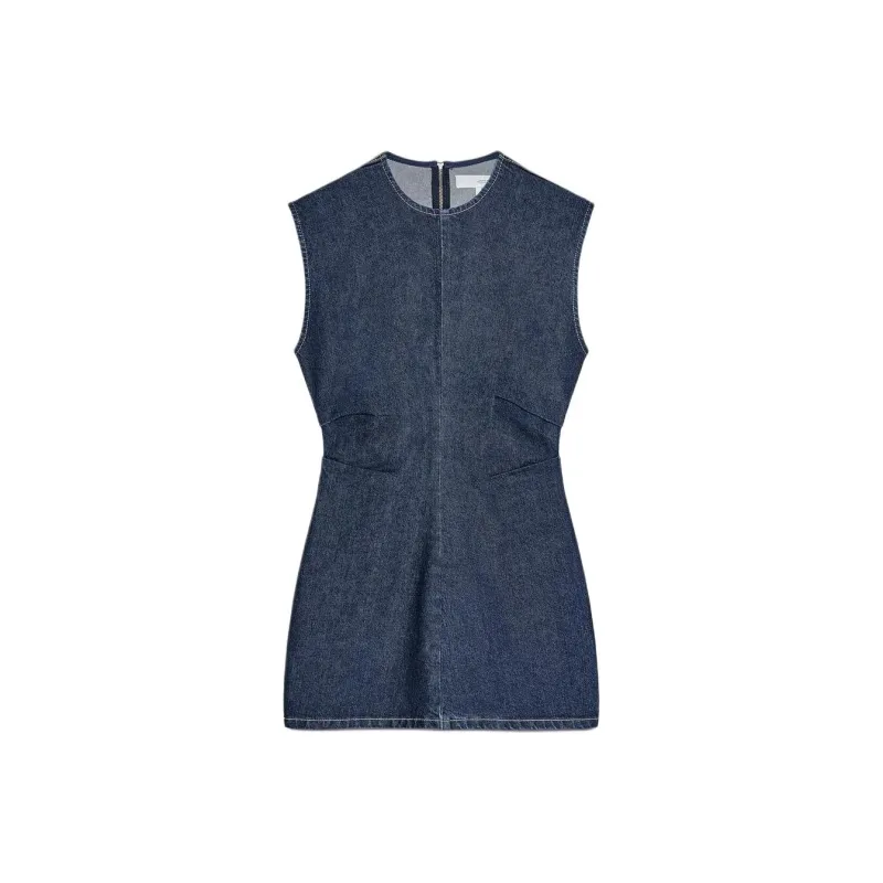 ZARA Trf Sleeveless Dress Women's Sea Blue-0