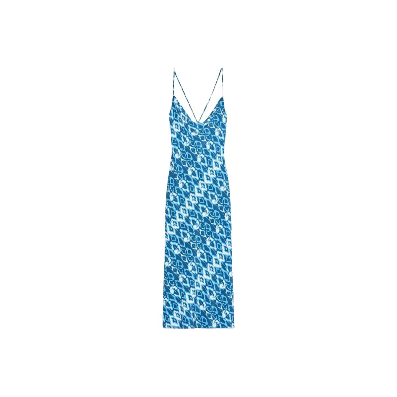 ZARA Slip Dress Women's Blue/White-0