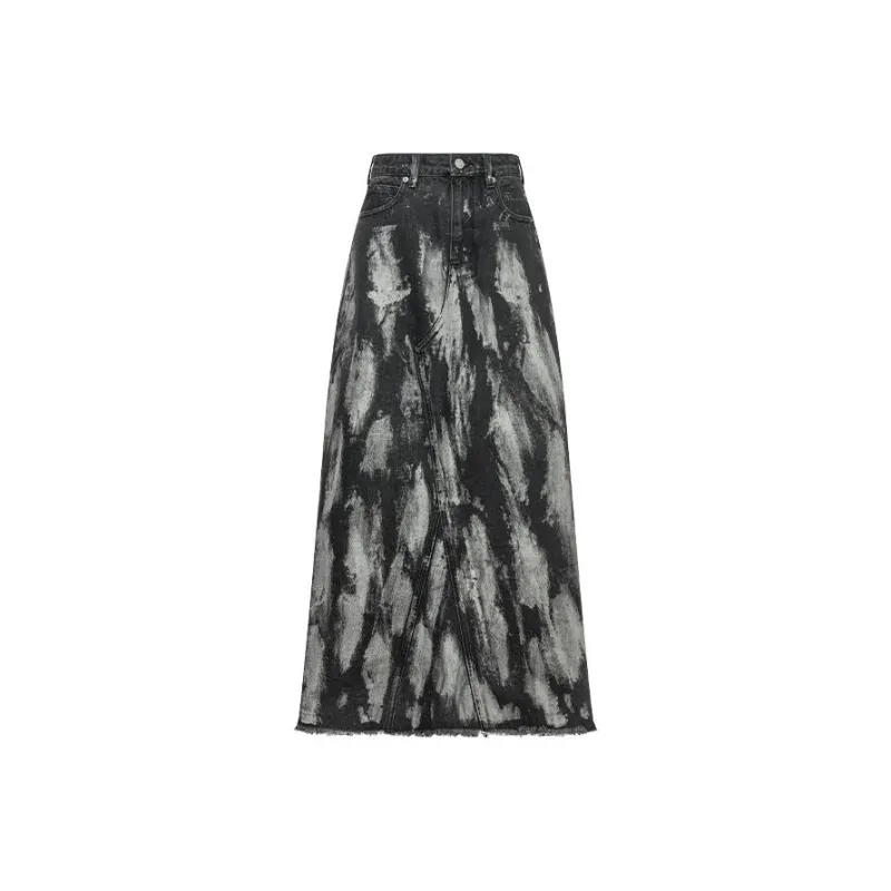 MEIYANG Casual Long Skirts Women's Heather Gray-0