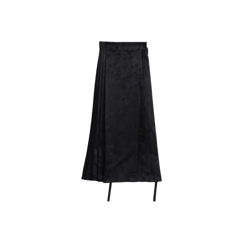 Olrain Casual Long Skirts Women's Black-0