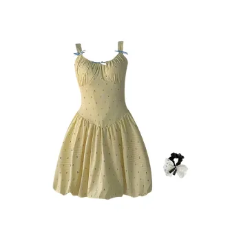 TUSHIFEI Slip Dress Women's Yellow