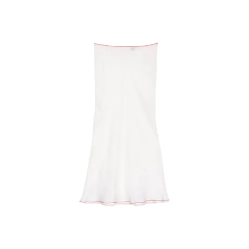 BASERANGE SS24 Dydine Fitted Skirt - Sheer Linen Casual Long Skirts Women's White/White