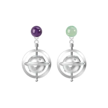 MACE MAVA White Gold Plated Copper 925 Sterling Silver Pin Stud Earrings Women's