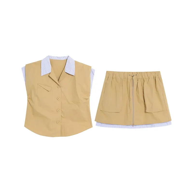 PZHK Two Piece Skirt Sets Women's-2