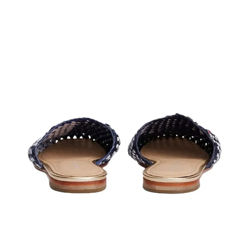 Tommy Hilfiger TH Monogram Slip Resistant Closed Toe Slippers Women's White Blue-4