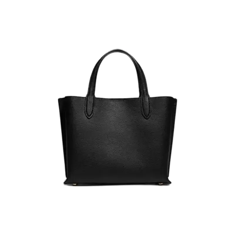 COACH Willow Leather Tote Bag, Shopping Bag, Handbag Women's Black-2