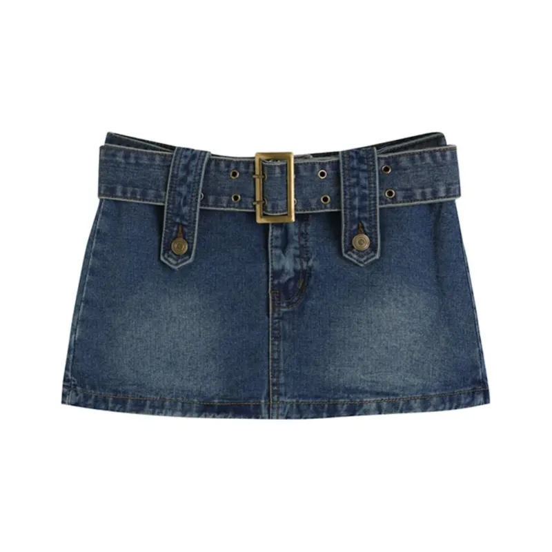 ETSE Casual Short Skirts Women's Blue-0