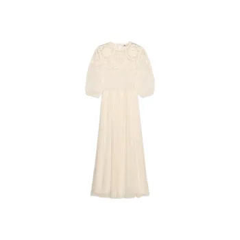 ZARA ZW Series Long Sleeved Dresses Women's Raw White