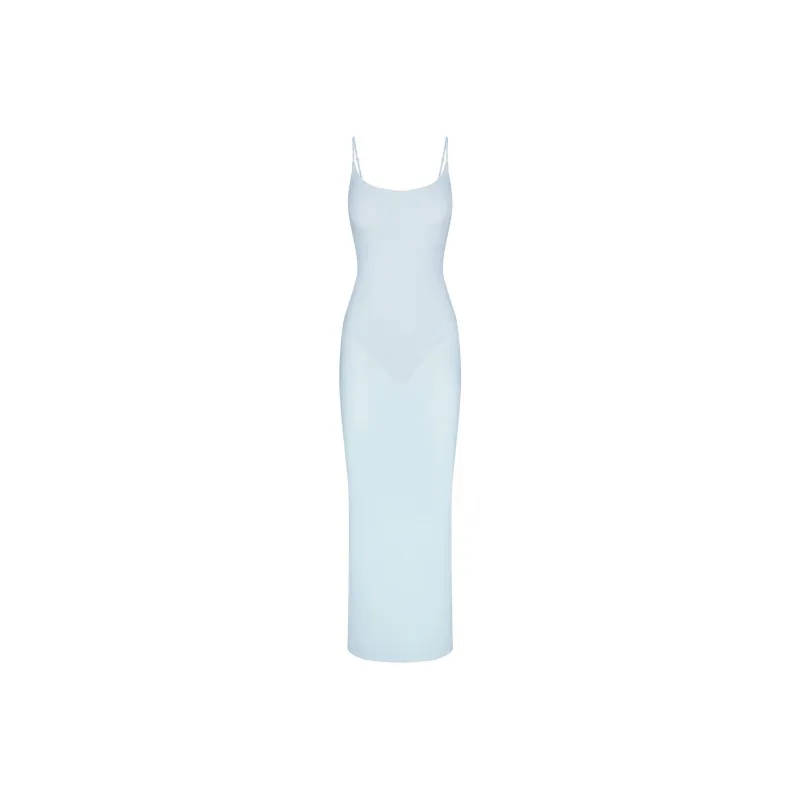 SKIMS MILKY SHEER LOW BACK LONG DRESS Slip Dresses Women's OPAL/Opal-0