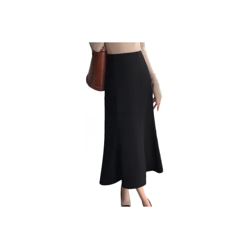 Mapping Casual Long Skirts Women's Black