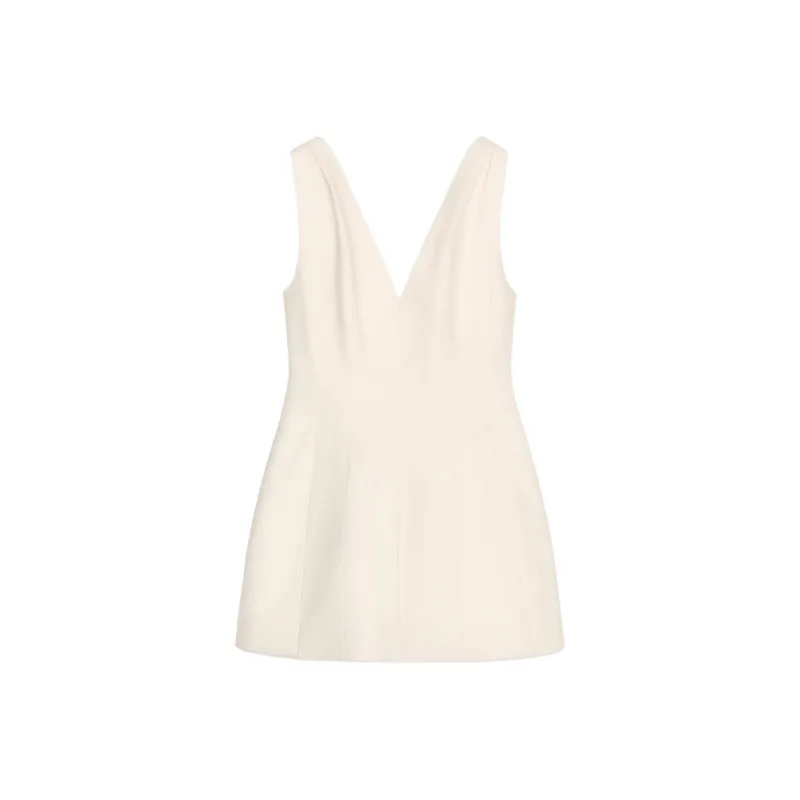 ZARA ZW Series Sleeveless Dress Women's Light Beige-0