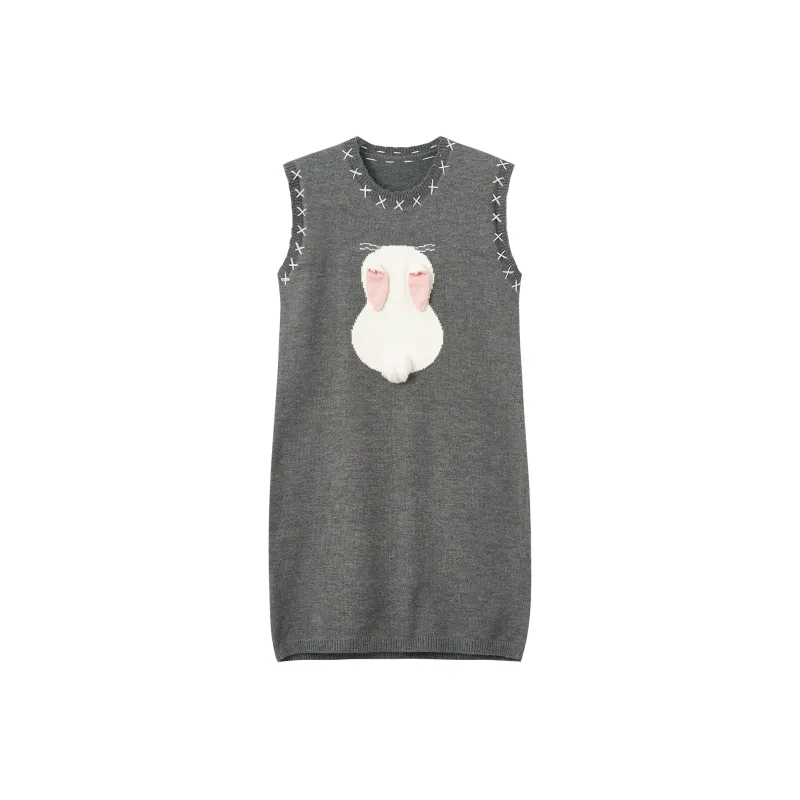 XUANSHU Sleeveless Dress Women's Gray-0