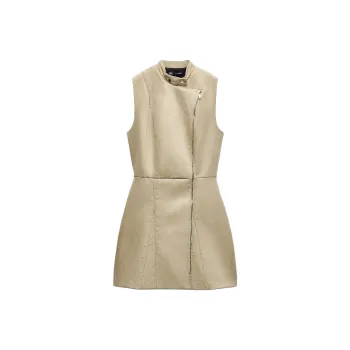 ZARA Sleeveless Dress Women's Sand