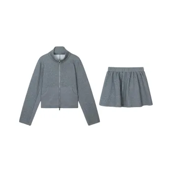 FORNI Two Piece Skirt Sets Women's Gray