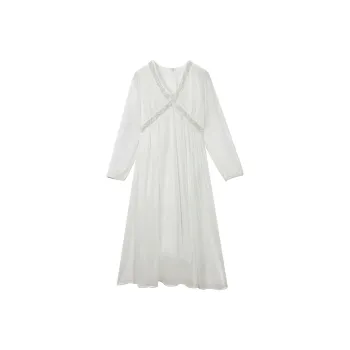 SECFLY OFFICIAL Long Sleeved Dress Women's Ivory