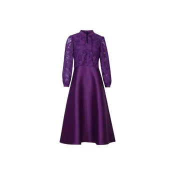 BBLLUUEE Long Sleeved Dress Women's Violet