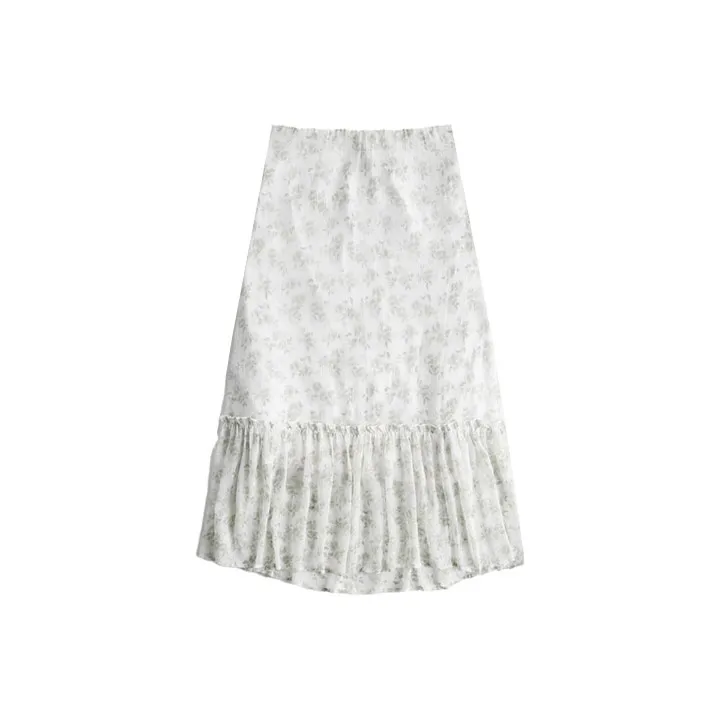 Hollister Casual Long Skirts Women's White-0