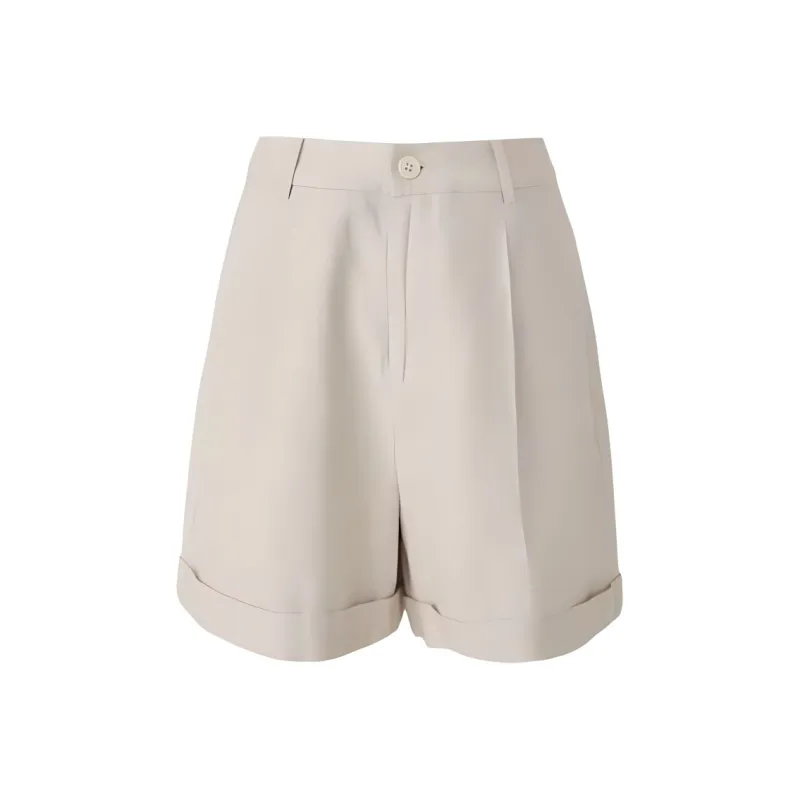 YALIDA Casual Shorts Women's Almond Beige-0