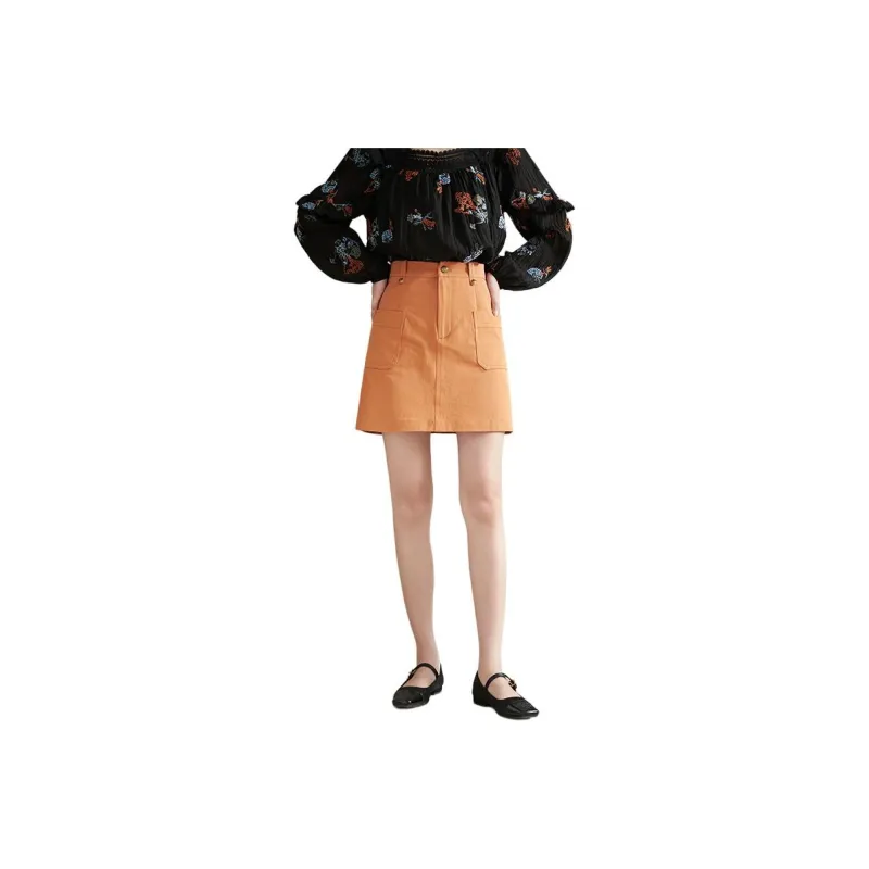 MISHOW Casual Short Skirts Women's Orange-0