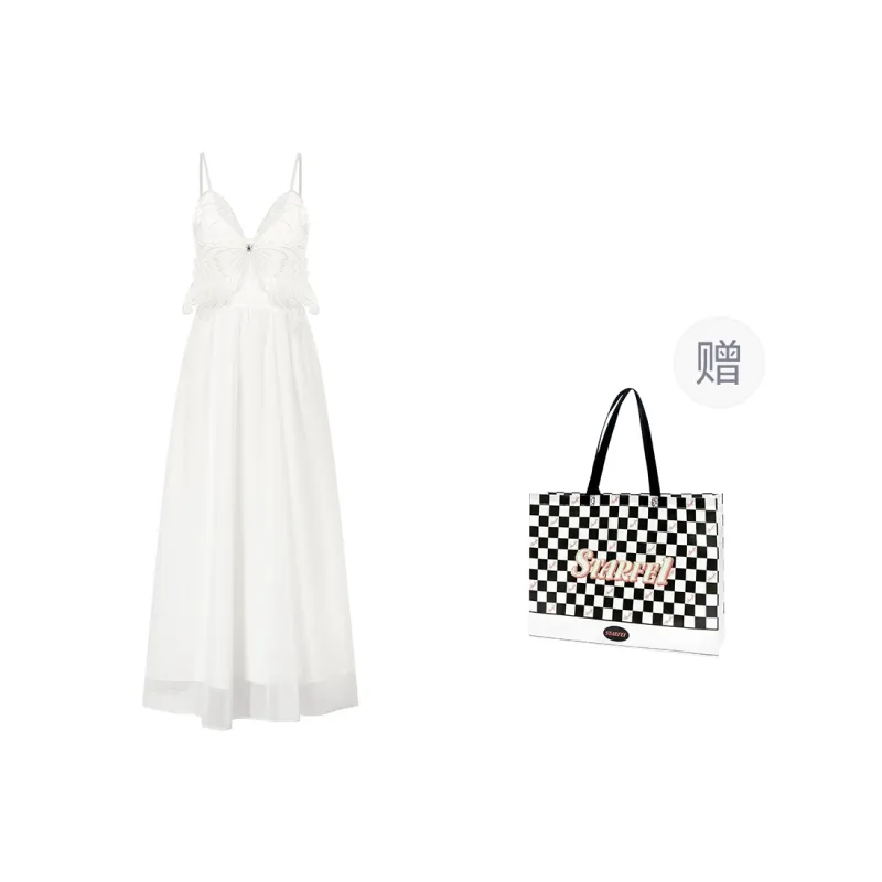 STARFEI Slip Dress Women's White-0