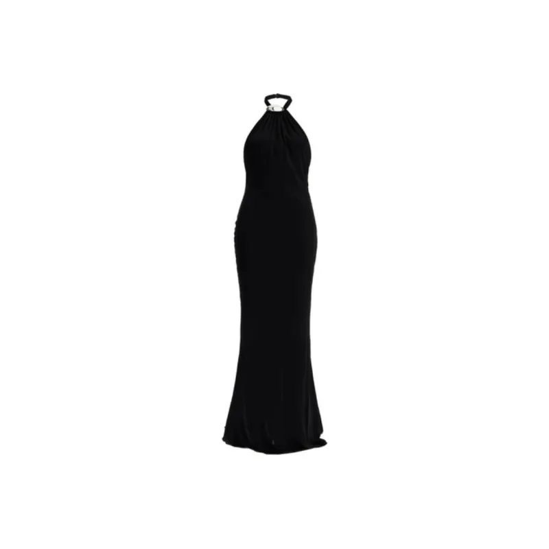 GIUSEPPE DI MORABITO Brooch Detailed Halterneck Maxi Dress-0