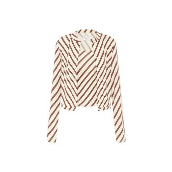 WITH JEAN FW24 Mika Top Set Casual Suit Women's Stripes