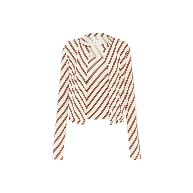 WITH JEAN FW24 Mika Top Set Casual Suit Women's Stripes-0