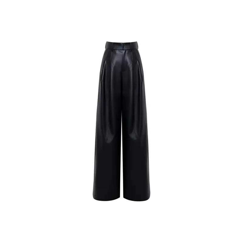 IDPAN Leather Pants Women's Black-0