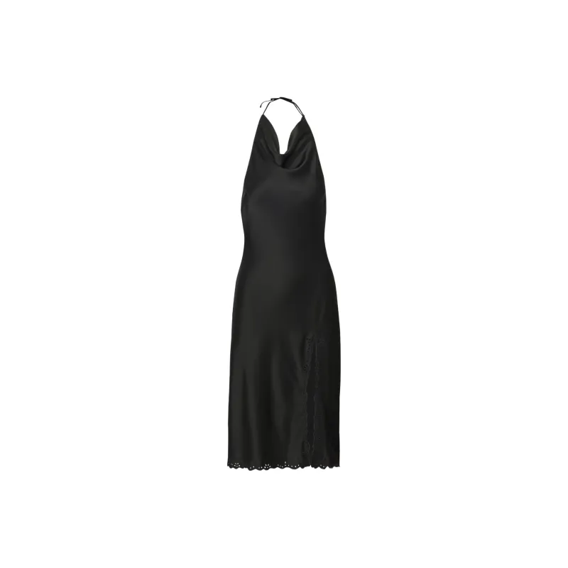 ARITZIA Ten Nines Satin Dress Sleeveless Dress Women's Black-0