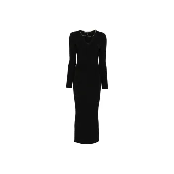 Alexander Wang V Neck Chain Detailed Maxi Dress