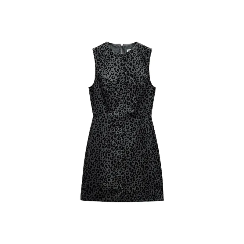 ZARA Sleeveless Dress Women's Dark Blue-0
