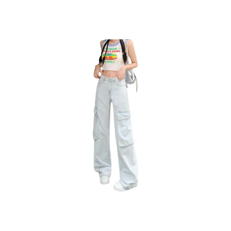 YINLEI Jeans Women's Light Blue-0