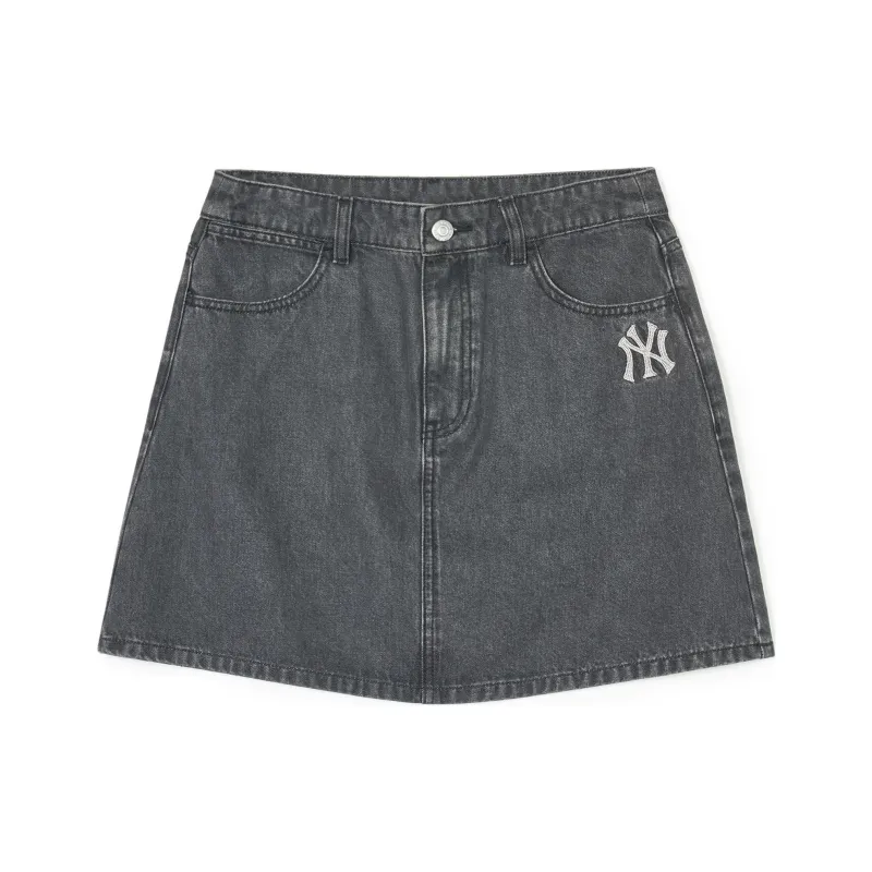 MLB SS24 New York Yankees Denim Short Skirts Women's Black-0