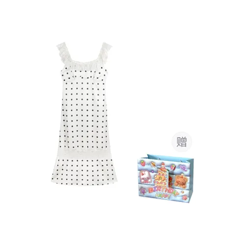 REMOULD Slip Dress Women's White Polka Dot