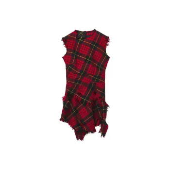 Alexander McQueen Fray Detailed Sleeveless Mini Dress