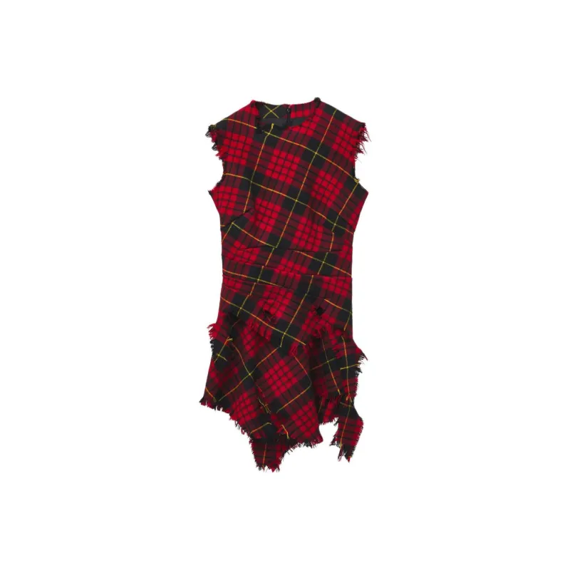 Alexander McQueen Fray Detailed Sleeveless Mini Dress-0