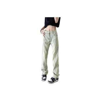 Menglaini Jeans Unisex Yellow Mud