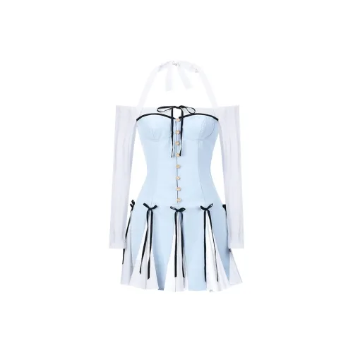 Girly Fancy Club Long Sleeved Dresses Women's Multicolor