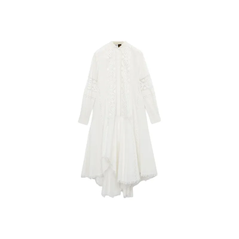 LOEWE Paula's Ibiza SS25 Long Sleeved Dress Women's White-0