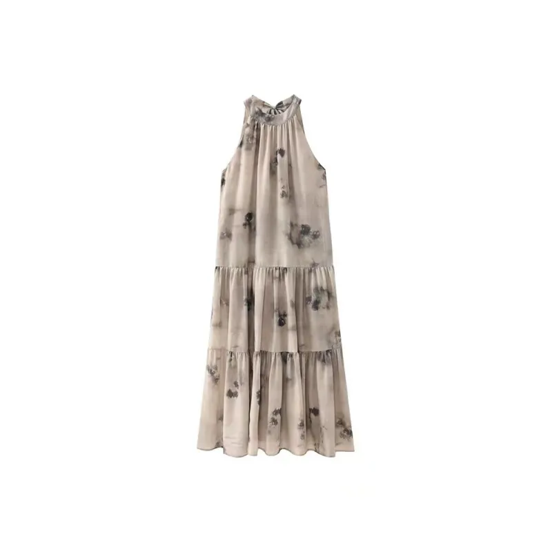 Zukizuki Sleeveless Dress Women's Ink Wash Painting-0