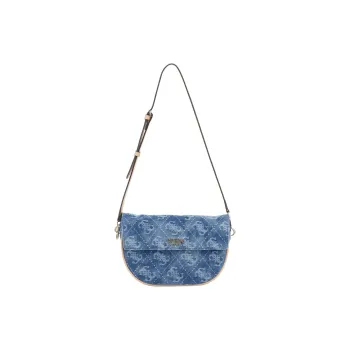 GUESS Cotton Shoulder Bag Women's Denim Blue