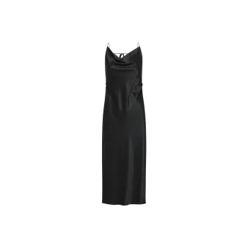 ARITZIA Ten Affection Satin Maxi Dress Slip Dresses Women's BLACK/Black