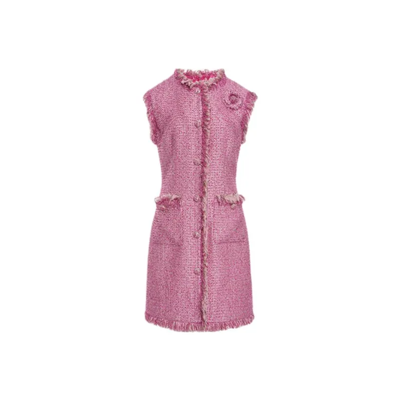 BESIONIA FW24 Sleeveless Dress Women's Rose Red-0