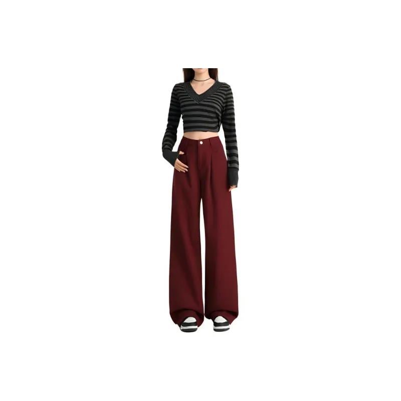 YINLEI Jeans Women's Angora Red-0