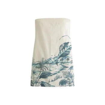 Abercrombie＆Fitch Sleeveless Dress Women's White Blue
