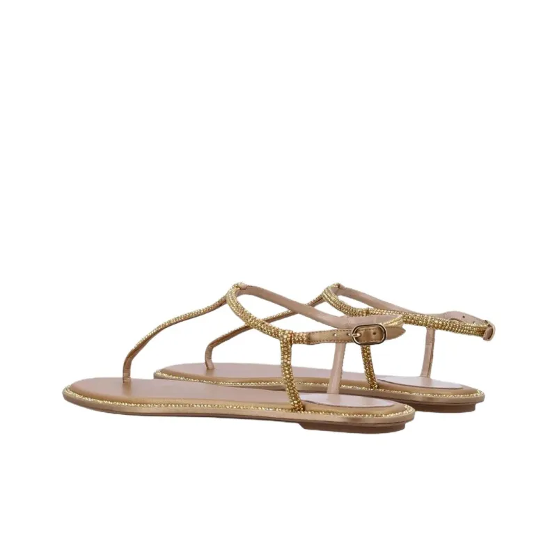 RENE CAOVILLA Diana One Strap Sandals Women's Gold-3