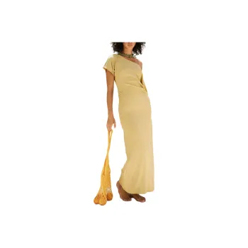 FREE PEOPLE Promenade Midi Short-Sleeved Dresses Women's Sungold/Yanggold